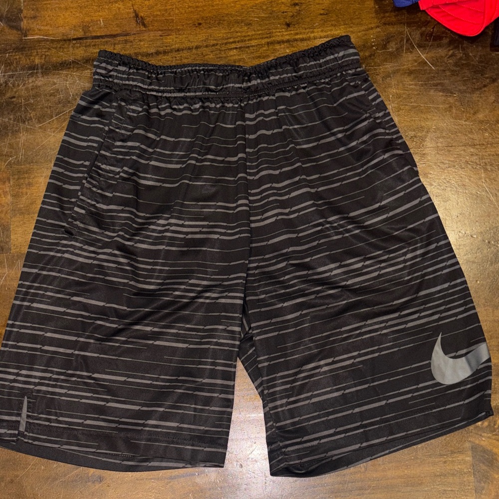 Nike Men's Black and Gray Athletic Shorts
